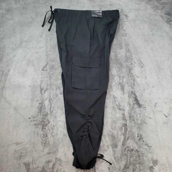 Sofia Vergara Luxe Utility Cargo Pant Size Large Black High Rise Ankle Jogger - Picture 10 of 11